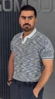 نیم زیپ اولد مانی طوسی سفید