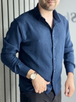 پیراهن باکسی پارچه وارداتی سرمه ای