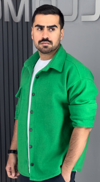 کت پشمی پارچه وارداتی سبز