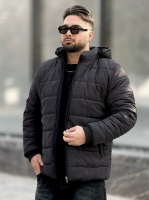 کاپشن ضخیم RIKO ذغالی رگه سفید