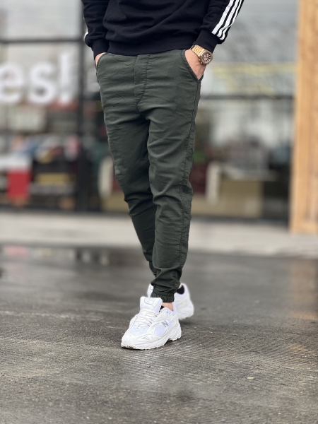 شلوار اسلش کتان نیل Denim سبز دمپاکش
