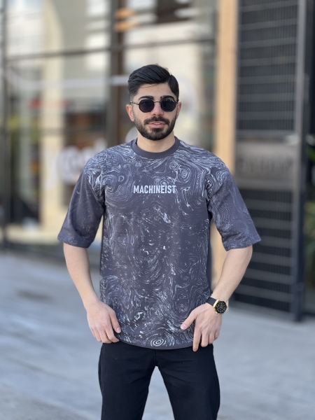تیشرت دورس دو نخ Machineist آبرنگی طوسی