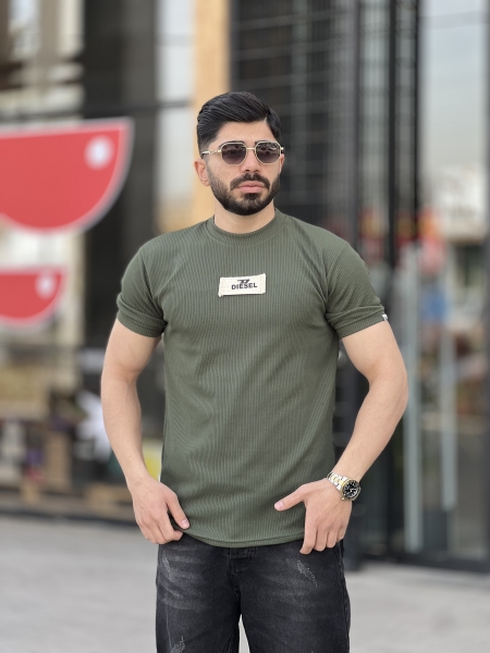 تیشرت مراکش میله ای Diesel زیتونی