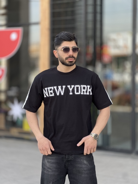 تیشرت آستین سه رب New York Ph مشکی