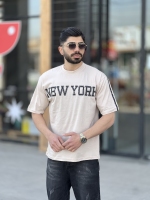 تیشرت آستین سه رب New York Ph کرمی