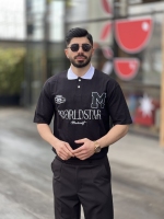 تیشرت ماکان یقه دار Worldstar مشکی