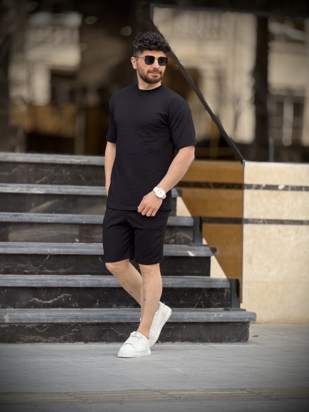 ست مراکشی تیشرت شلوارک مشکی