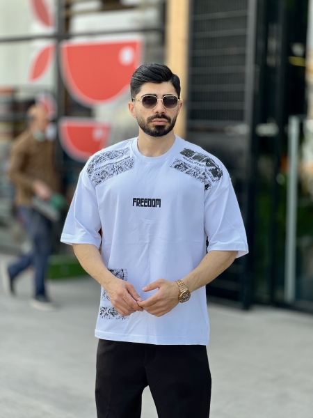 تیشرت ماکان freedom سفید