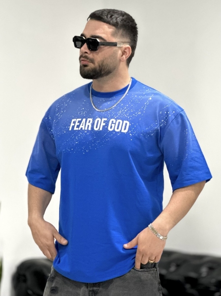 تیشرت 2نخ FEAR آبی
