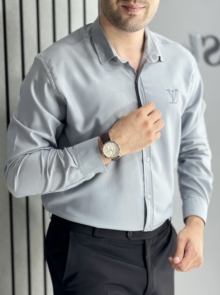 پیراهن پارچه بوگاتی طوسی