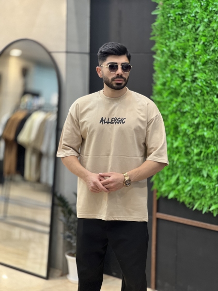 تیشرت دو نخ Allergic کرمی
