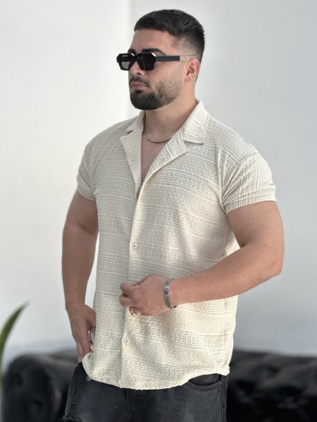 پیراهن وارداتی ENZO کرم خاکی