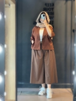 شلوار با کمربند حصیری