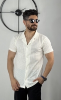 پیراهن پارچه بیسکویتی کد 45 سفید