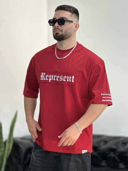 تیشرت پنبه Represent زرشکی