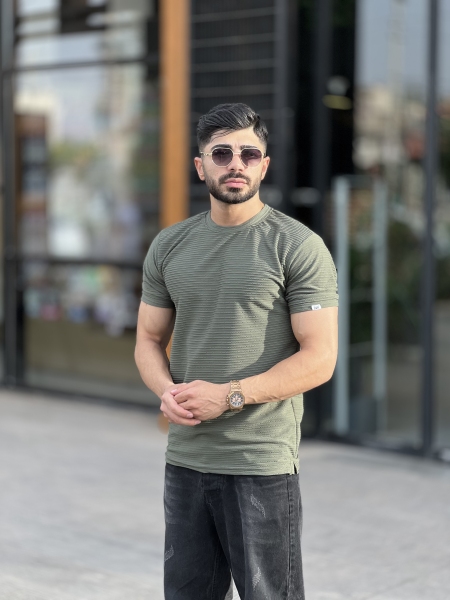تیشرت مراکشی راه راه Zara خنک سبز