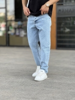 شلوار مام فیت جین Zara آبی یخی کد 312