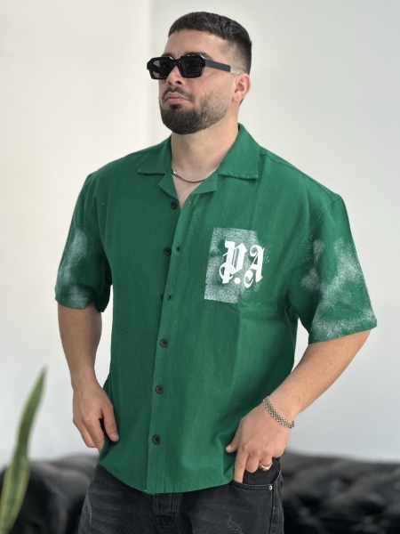 پیراهن لینن Palm سبز